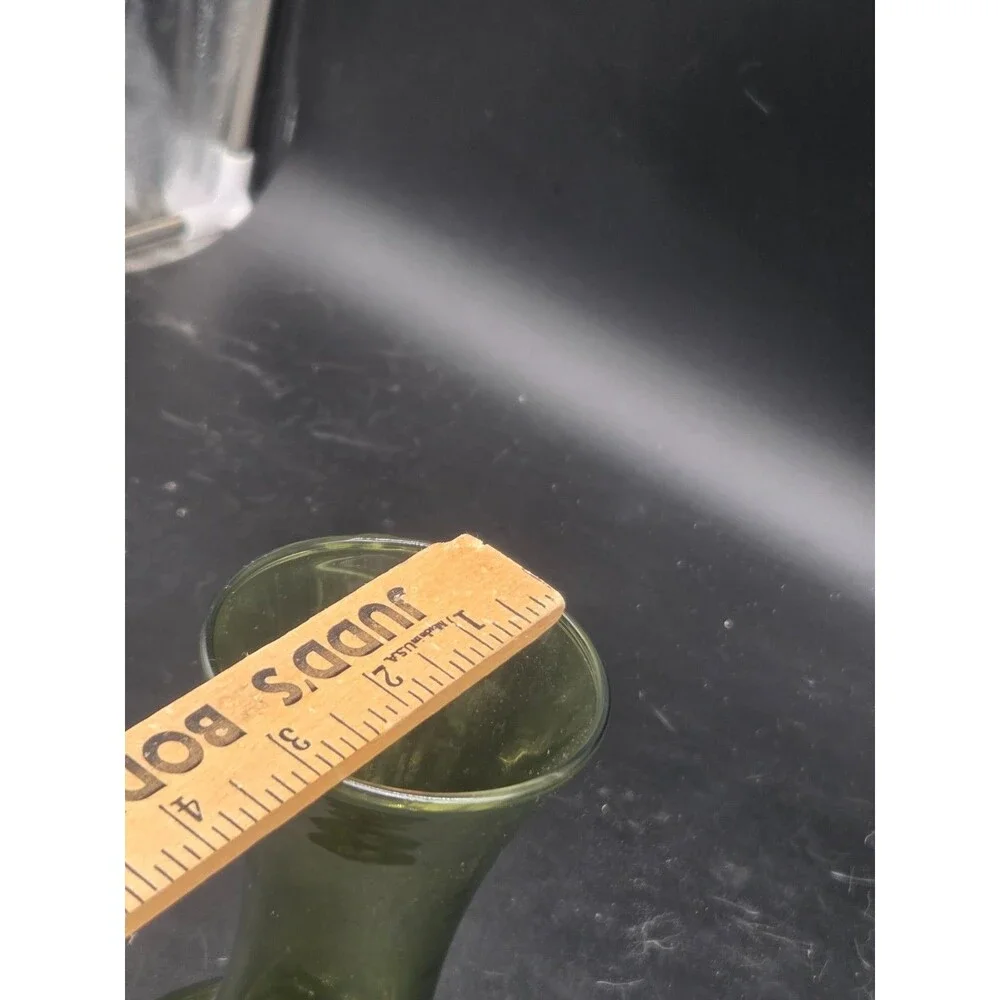 Mid-Century Modern Olive Green Blown Glass Vase